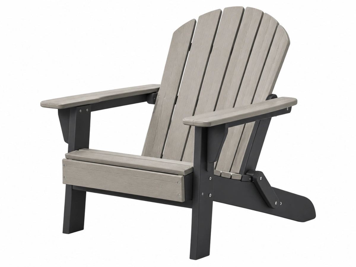 Adirondack Gartenstuhl 83 x 79 x 98 cm Kunststoff Grau Schwarz klappbar
