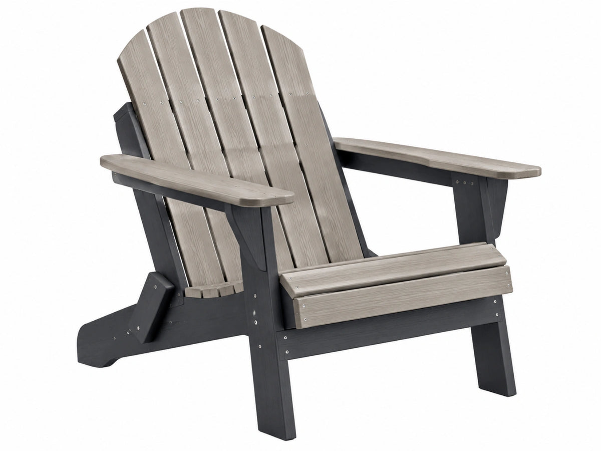 Adirondack Gartenstuhl 83 x 80 x 100 cm Kunststoff Grau Anthrazit mit breiten Armlehnen
