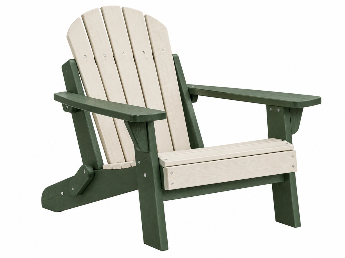 Adirondack Gartenstuhl 80 x 90 x 95 cm aus Holz in Grün und Natur - mit Armlehnen