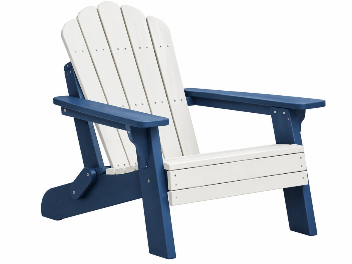 Gartenstuhl 84 x 80 x 98 cm aus Holz Weiß Blau im Adirondack Stil