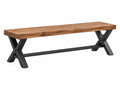 Sitzbank 180 x 40 x 45 cm Holz Braun Metall Schwarz im Industriestil
