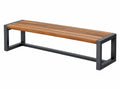 Gartenbank 180 x 40 x 45 cm Holz Metall Braun Schwarz - moderne Sitzbank für den Außenbereich