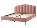 Polsterbett 160 x 200 cm Rosa Samt mit Lattenrost und Metallfüßen