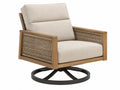 Drehbarer Gartensessel 80 x 85 x 86 cm Holz Beige Seilgeflecht Lounge-Stil